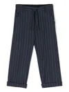Paolo Pecora Pinstriped Drawstring Chinos In Blue