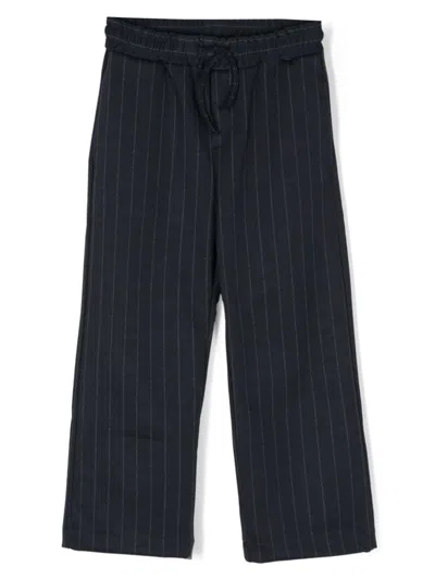 Paolo Pecora Kids' Pinstriped Trousers In Blue