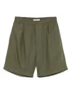 Paolo Pecora Pleat-detail Shorts In 绿色