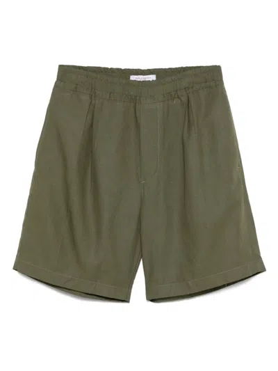 Paolo Pecora Pleat-detail Shorts In 绿色