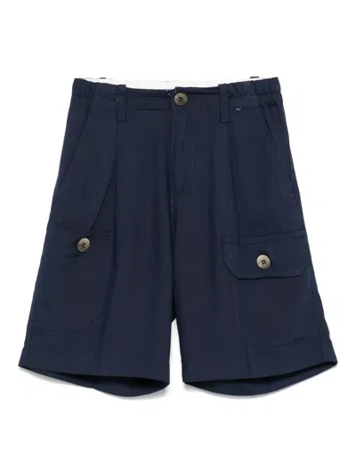 Paolo Pecora Kids' Pleat-detail Shorts In Blue
