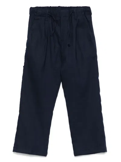 Paolo Pecora Kids' Pleat-detail Trousers In Blue