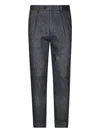Paolo Pecora Tailored Grey Linen-blend Trousers With Pleats In Gray