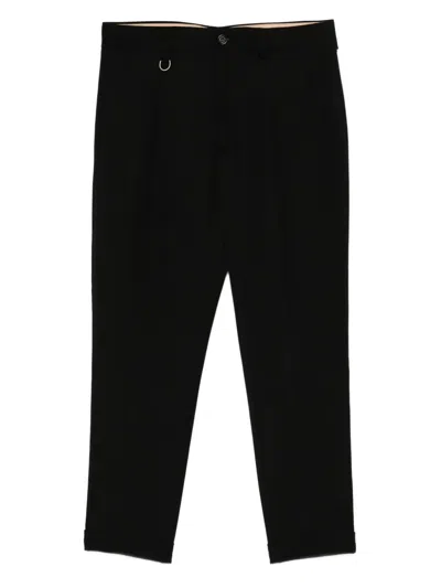 Paolo Pecora Pleated-cuff Trousers In Black