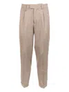 Paolo Pecora Pleated Cuffed Trousers In Neutral