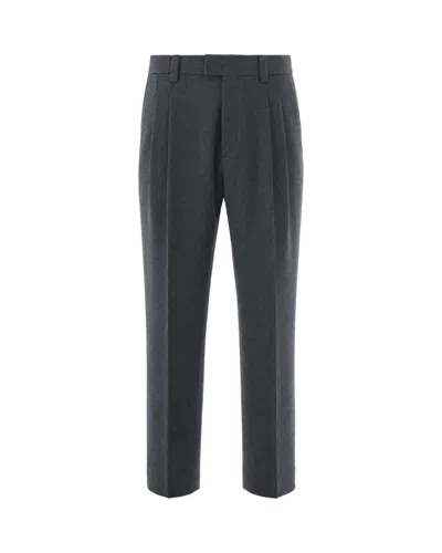 Paolo Pecora Pleated Tapered-leg Trousers In Gray