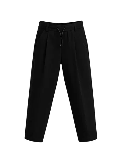 Paolo Pecora Kids' Pleated Trousers In Black
