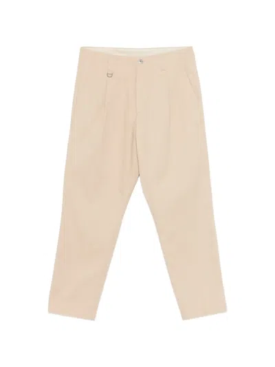 Paolo Pecora Straight Leg Trousers With Pleat In Neutral