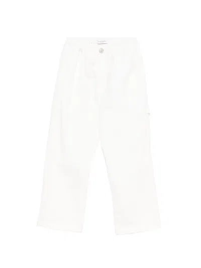 Paolo Pecora Kids' Pleated Trousers In White