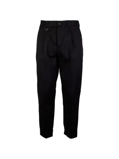 Paolo Pecora Pleated Turn-up Trousers In Black
