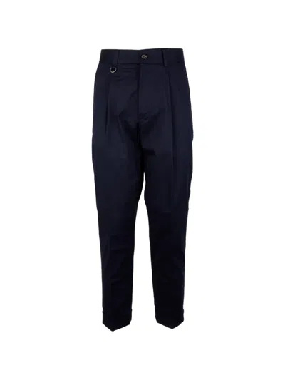 Paolo Pecora Pleated Turn-up Trousers In Blue