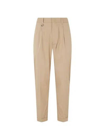 Paolo Pecora Pleated Turn-up Trousers In Neutral