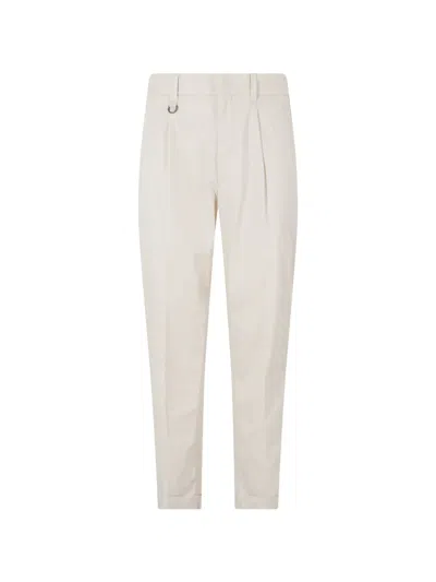 Paolo Pecora Pleated-detail Turn-up Trousers In Neutral