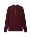 Paolo Pecora Polo Collar Knit Pullover With Button Closure In Brown