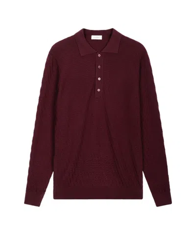 Paolo Pecora Polo Collar Knit Pullover With Button Closure In Brown