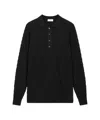 Paolo Pecora Polo Collar Knit Sweater With Button Closure In Black