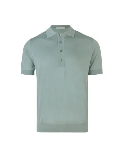 Paolo Pecora Polo In Maglia Extrafine Verde In Green