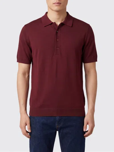 Paolo Pecora Cotton And Silk Knit Polo Shirt In Brown