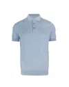 Paolo Pecora Slim Fit Polo With Light Blue Ribbed Edges In Blue