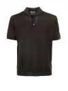 PAOLO PECORA BROWN POLO SHIRT WITH SHORT SLEEVES