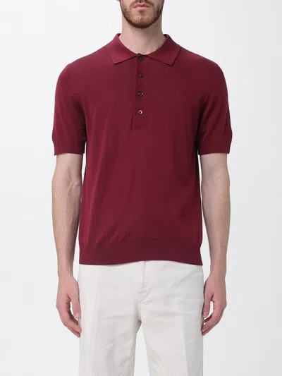 Paolo Pecora Buttoned Panelled Polo Shirt In Red