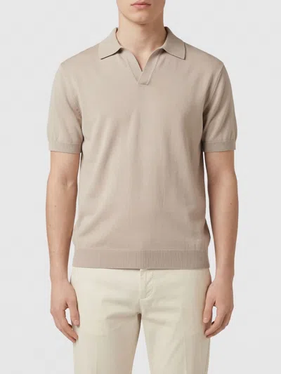 Paolo Pecora Knit Polo In Neutral