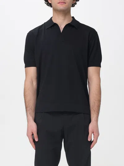 Paolo Pecora Black Knit Polo
