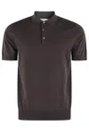 Paolo Pecora Polo Shirt With Buttoned Collar And Ribbed Trims