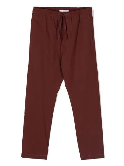 Paolo Pecora Kids' Poplin Stretch-cotton Trousers In Red