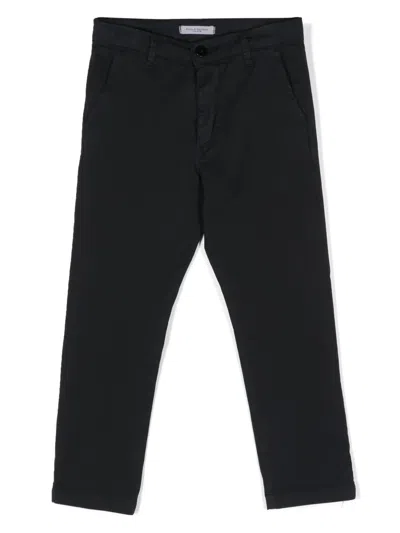 Paolo Pecora Kids' Pressed-crease Trousers In Blue