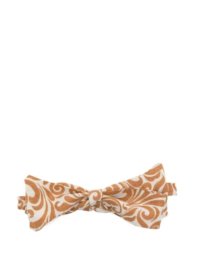 Paolo Pecora Kids' Printed Bow Tie In Brown