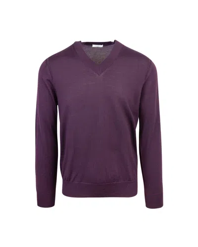 Paolo Pecora Purple V Shirt In 4551