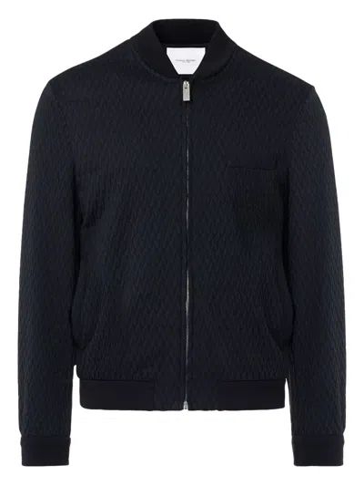 Paolo Pecora Quilted-texture Zip-up Bomber Jacket In Black