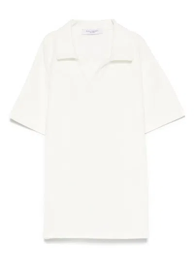 Paolo Pecora Kids' Raschel-knit Polo Shirt In White