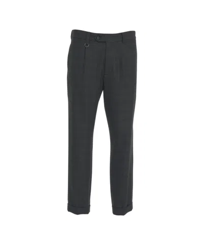 Paolo Pecora Relaxed-fit Chino Pants With Pleats And Rolled Hem In Blue