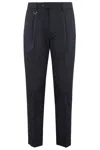 Paolo Pecora Relaxed Fit Chinos With Ankle Cuff In Blue