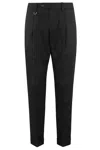 Paolo Pecora Relaxed Fit Chinos With Ankle Cuffs In Black
