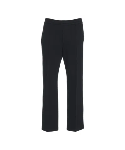 Paolo Pecora Relaxed Fit Chinos With Elegant Stitched Creases In Black