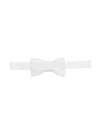 Paolo Pecora Ribbed Band Bow Tie In White