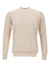 Paolo Pecora Ribbed-cuff Crew-neck Sweater In Neutral