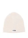 Paolo Pecora Ribbed-knit Logo-patch Beanie In Neutral