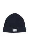 Paolo Pecora Ribbed Logo-patch Beanie In Black