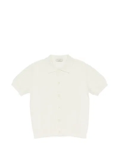 Paolo Pecora Ribbed Short-sleeve Polo Shirt In White