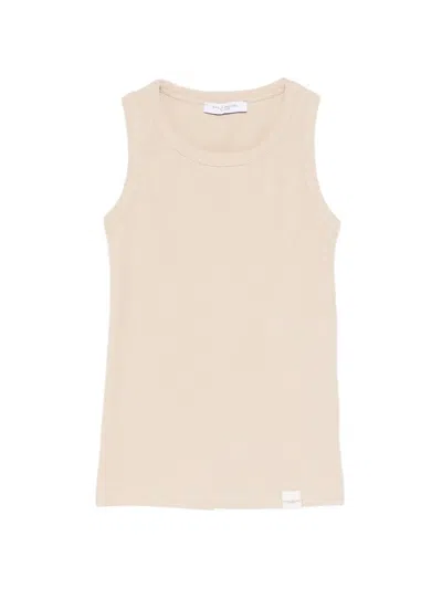 Paolo Pecora Kids' Ribbed Tank Top In Neutral