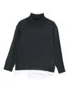 Paolo Pecora Roll-neck Layered Sweater In Black