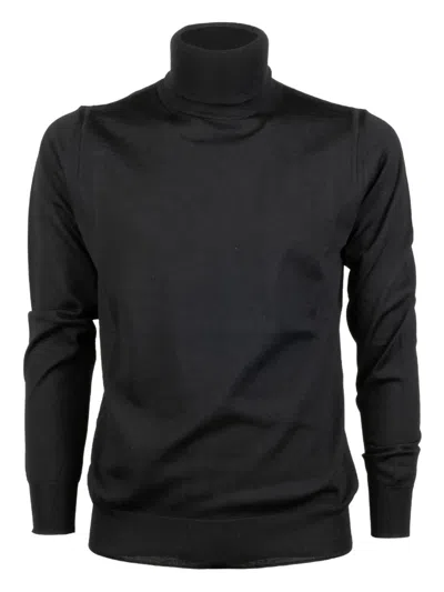 Paolo Pecora Roll-neck Long-sleeve Sweater In Black