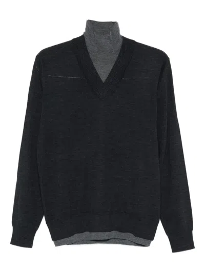 Paolo Pecora Roll-neck Wool Sweater In Gray