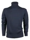 Paolo Pecora Roll-neck Wool Sweater In Blue