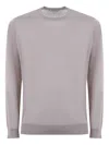 Paolo Pecora Round-neck Long-sleeve Sweater In Gray