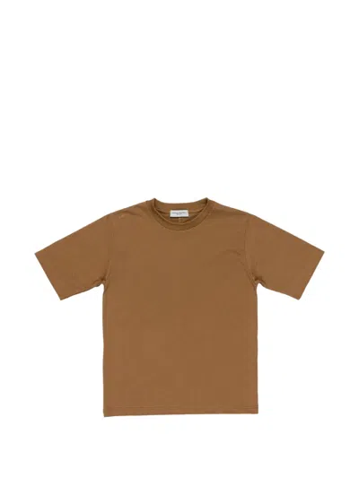 Paolo Pecora Kids' Round-neck Short-sleeve T-shirt In Brown